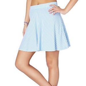 Baby Blue and White Gingham Skater Skirt